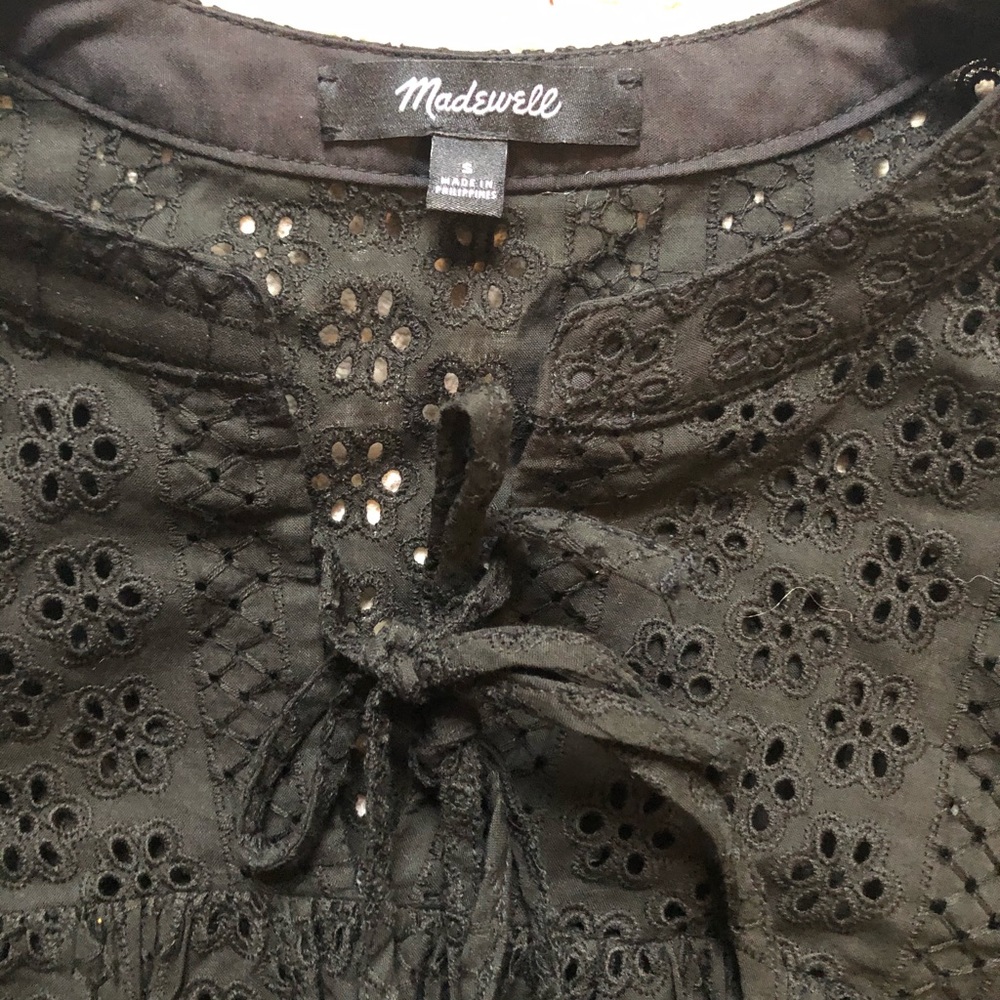 Madewell Black Eyelet Blouse - Picture 4 of 6